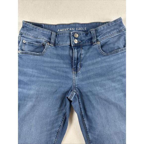 American Eagle Jeans Womens 12 Short AE Hipster Low Rise Boot Flare Stretch - Picture 7 of 14